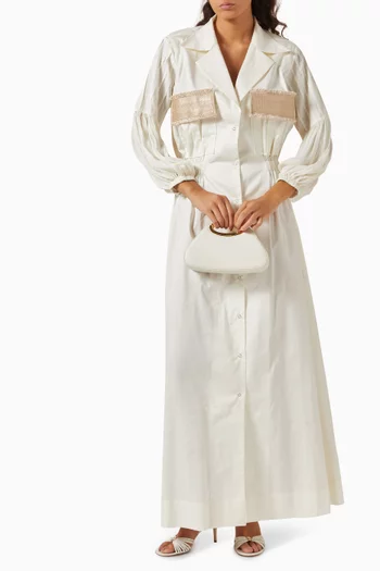 Valeria Embroidered Maxi Dress in Cotton