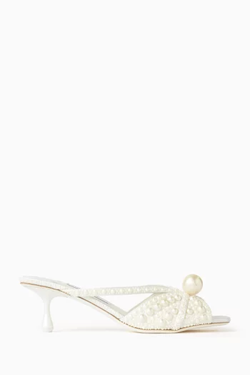 Siva 50 Mules in Pearl-embellished Satin
