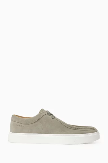 Hybrid Apron Toe Lace-up Shoes in Suede