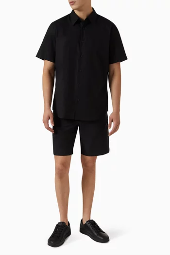 شورت كلاسيكي بطول 9 بوصة قماش مطاطي معالج