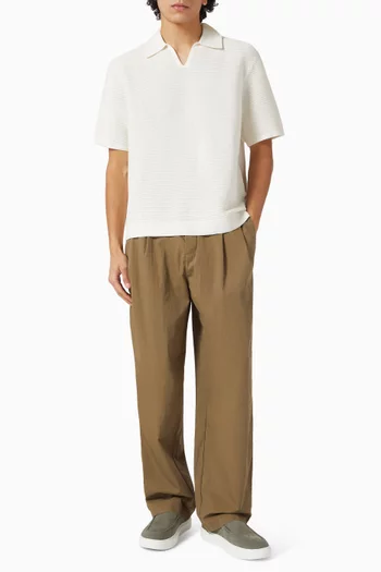 Pleated Pants in Cotton & Nylon