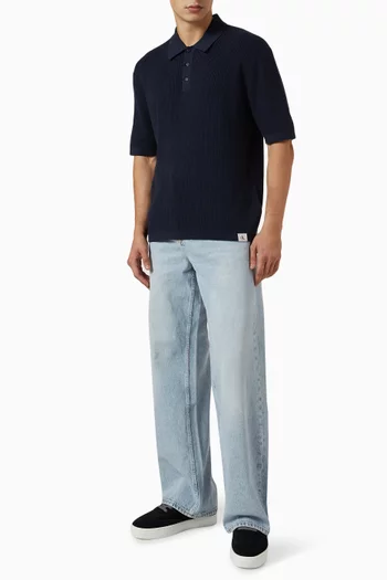 Polo Shirt in Cotton Waffle