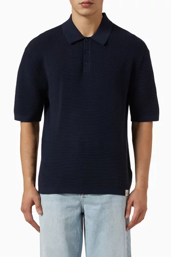 Polo Shirt in Cotton Waffle