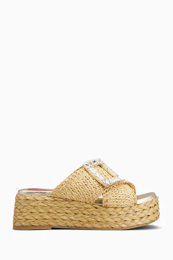 Wedge Sandals in Raffia