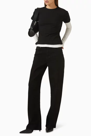 بنطال جينز اليدا بقصة فضفاضة مقوسة دينم