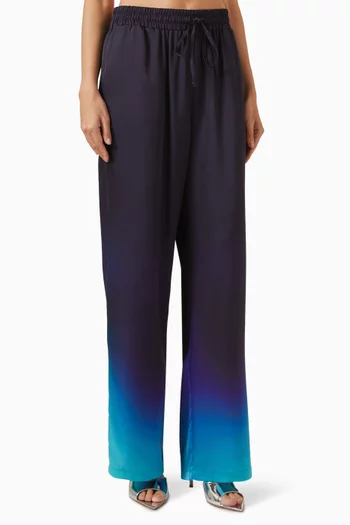 Watercolour Wide-leg Pants in Recycled Satin