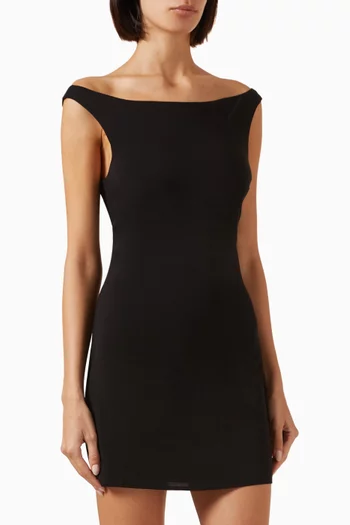 Bateau Mini Dress in Viscose Blend