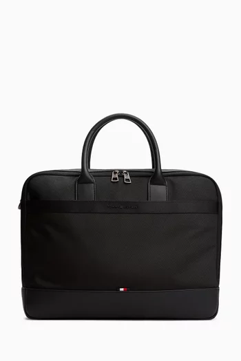 Metal Logo Travel Crossbody Laptop Bag