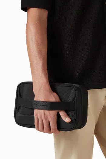 Metal Logo Mesh Pocket Washbag