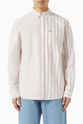 Patchwork Striped Shirt in Cotton