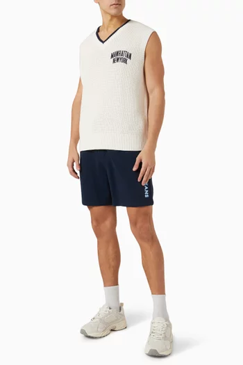 Waffle-knit Vest in Cotton