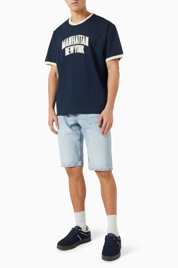 Mid-length Shorts in Cotton-denim