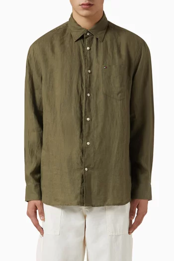 Piece-dyed Shirt in Linen