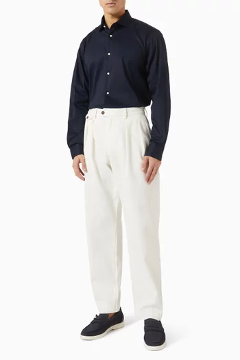 Slim-fit Flex Collar Shirt in Cotton Blend