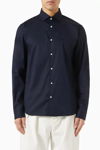 Slim-fit Flex Collar Shirt in Cotton Blend