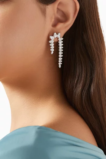 أقراط بتصميم مدبب نحاس مطلي بالروديوم