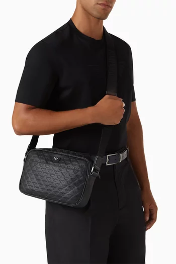 Crossbody Bag in Logo-embossed Leather