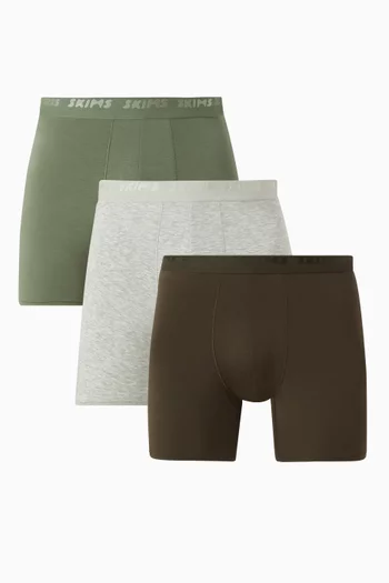 طقم بوكسر بحياكة داخلية 3 بوصات، 3 قطع