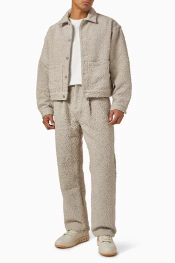 Arnault Pleated Pants in Bouclé Denim
