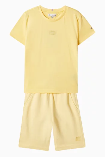 Tonal Flag Sweat Shorts in Cotton Blend