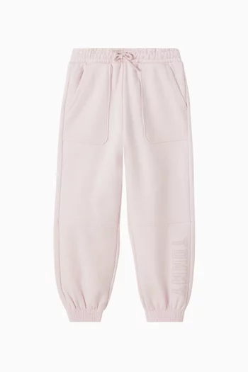 Textured Logo Relaxed Sweatpants in Cotton-blend