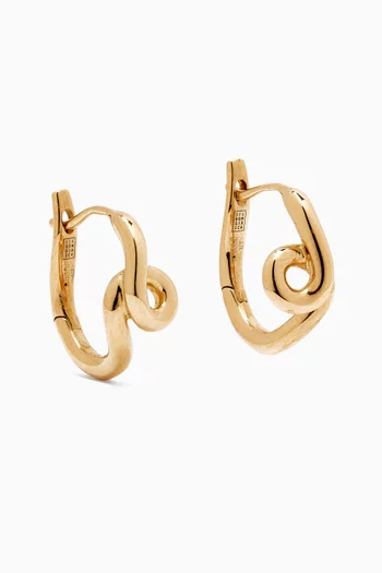Mini Loop Huggie Earrings in 9kt Yellow Gold