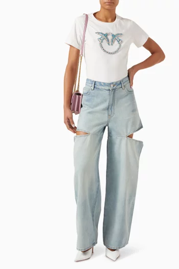Lauryn Cut-out Jeans in Denim