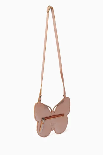 Alja Butterfly Crossbody Bag in Metallic Leather