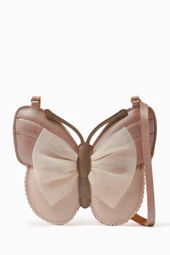 Alja Butterfly Crossbody Bag in Metallic Leather