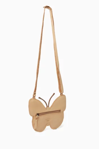 Alja Butterfly Crossbody Bag in Metallic Leather