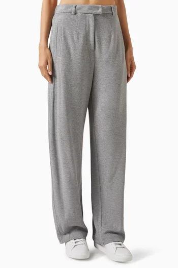 بنطال بقصة ساق واسعة بيكيه لامع