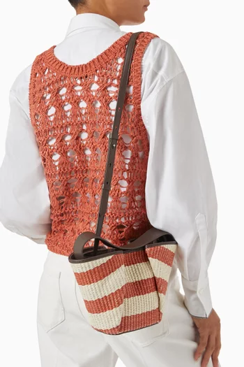 Striped Tote Bag in Raffia