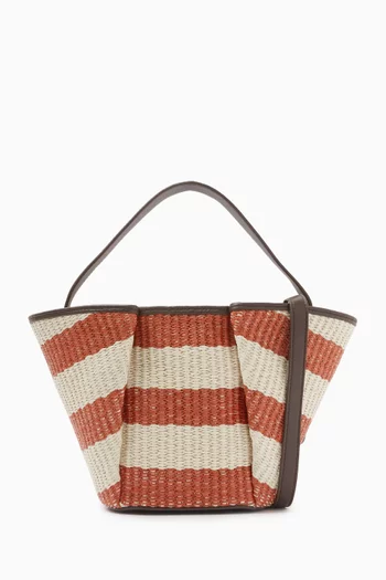 Striped Tote Bag in Raffia