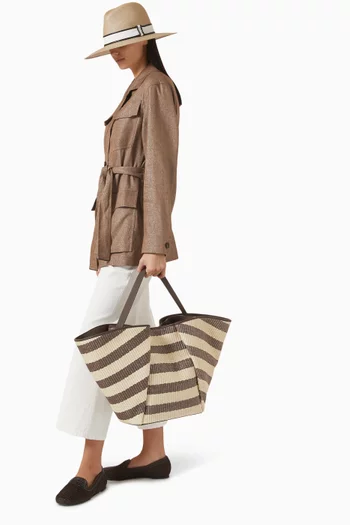 Large Marina Striped Shopper Tote Bag