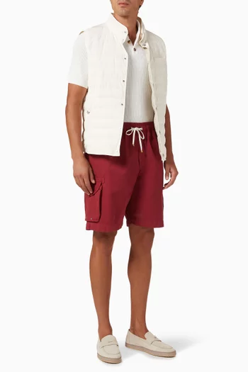Wide Rib Polo Shirt in Cotton Knit