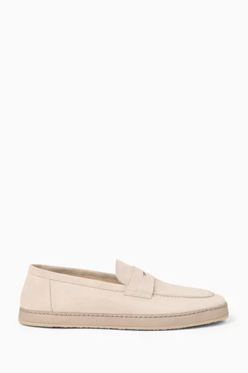 Loafer Sneakers in Washed Suede