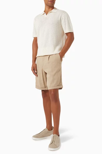 Polo Shirt in Crochet Knit