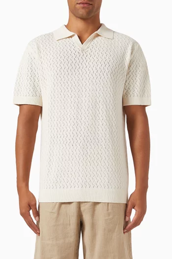 Polo Shirt in Crochet Knit