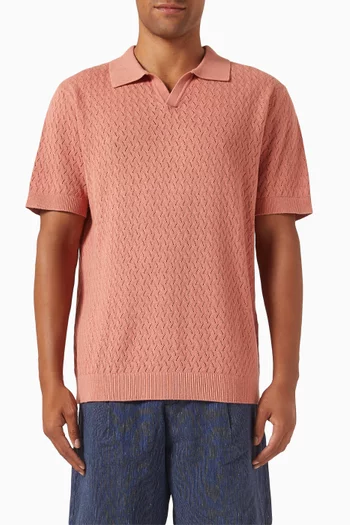 Polo Shirt in Crochet Knit