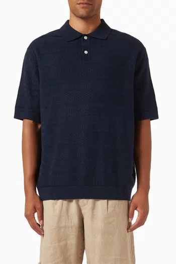 Textured Polo Shirt in Knit