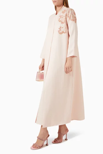 Bead-embellished Abaya in Jacquard