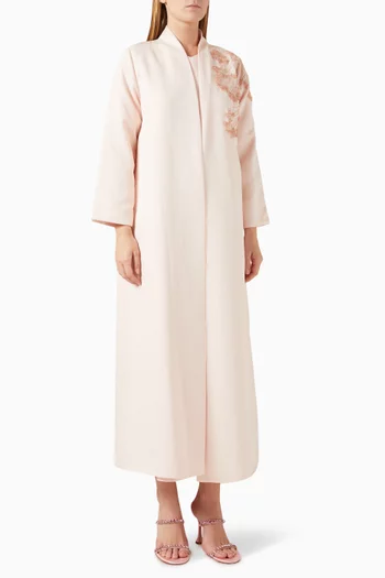 Bead-embellished Abaya in Jacquard