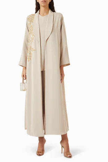 Bead-embellished Three-piece Set in Linen