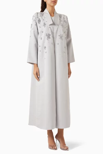Bead-embellished Abaya in Jacquard