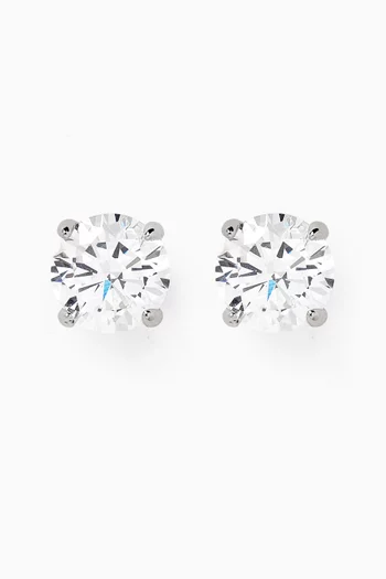 Gigi Crystal Stud Earrings in Brass