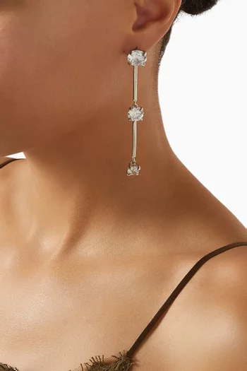 Gigi Crystal Pendant Earrings in Brass