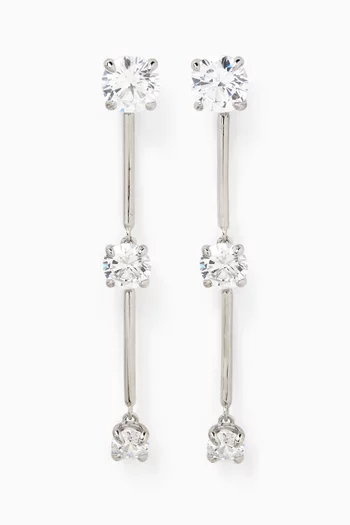 Gigi Crystal Pendant Earrings in Brass