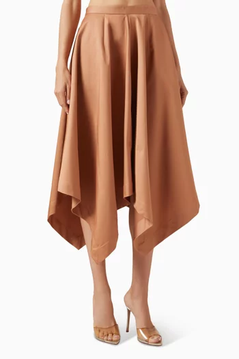 Handkerchief Hem Midi Skirt