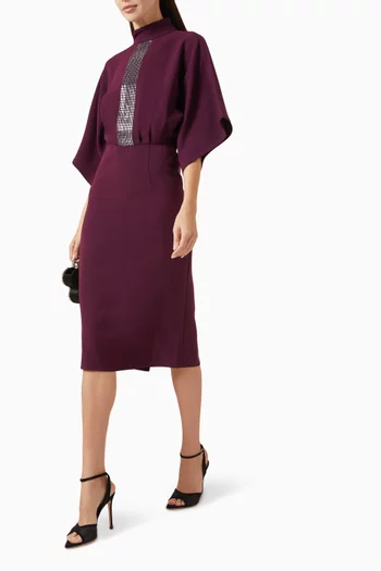 Baguette Embellished Midi Dress