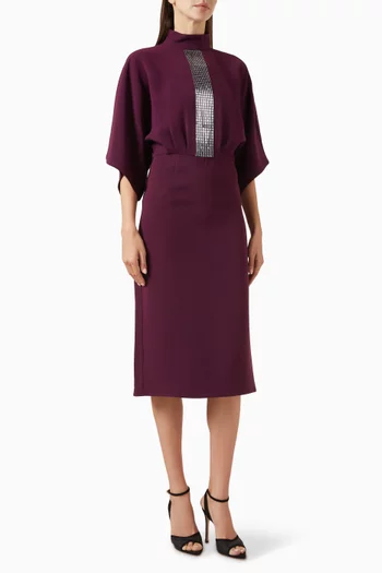 Baguette Embellished Midi Dress